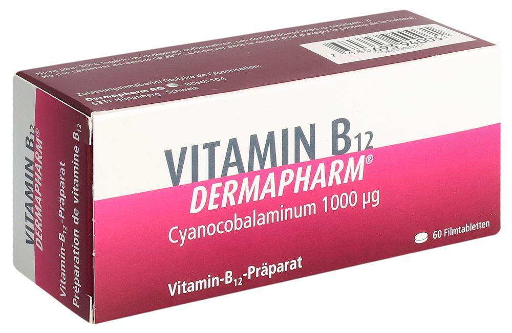 VITAMIN B12 1000 µg Dermapharm cpr pellic 60 pce