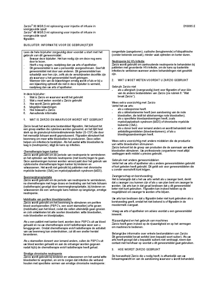 Zarzio 48 MU/0,5 ml, Injektionslösung in einer Fertigspritze