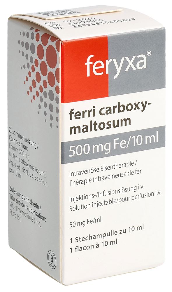 FERYXA disp inj/pf 500 mg 10 ml 1 pce