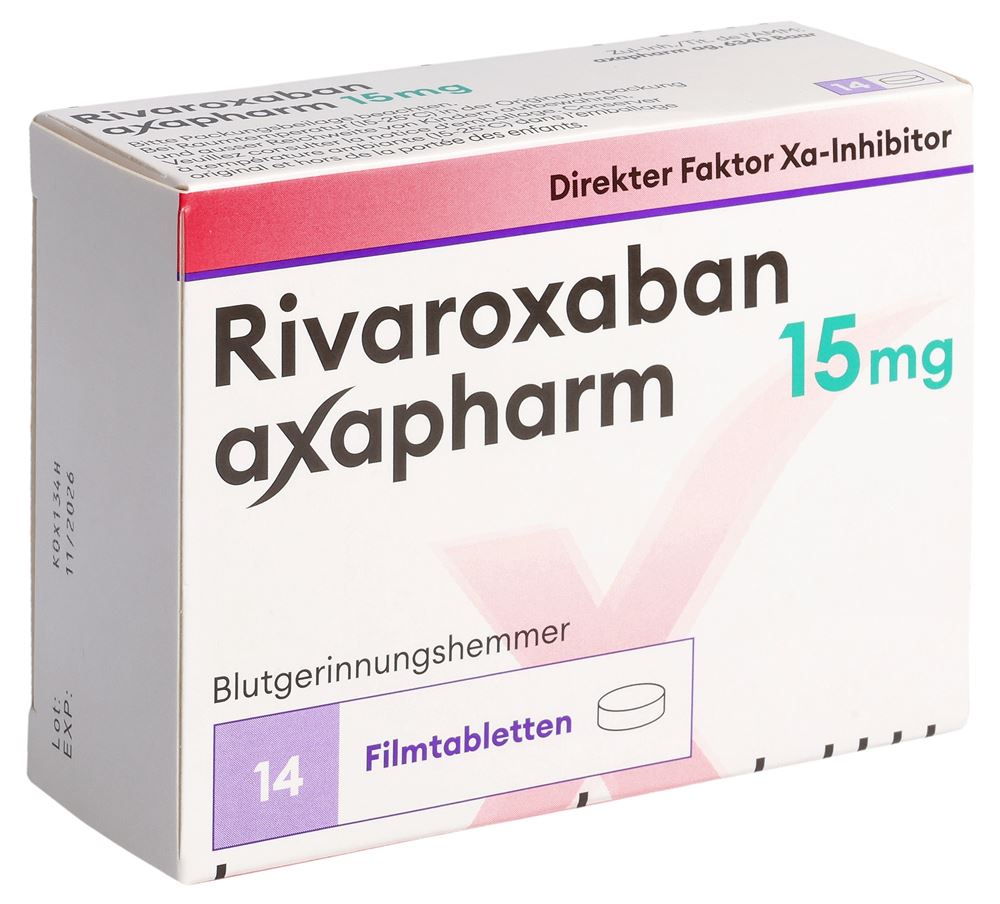 RIVAROXABAN axapharm cpr pell 15 mg 14 pce