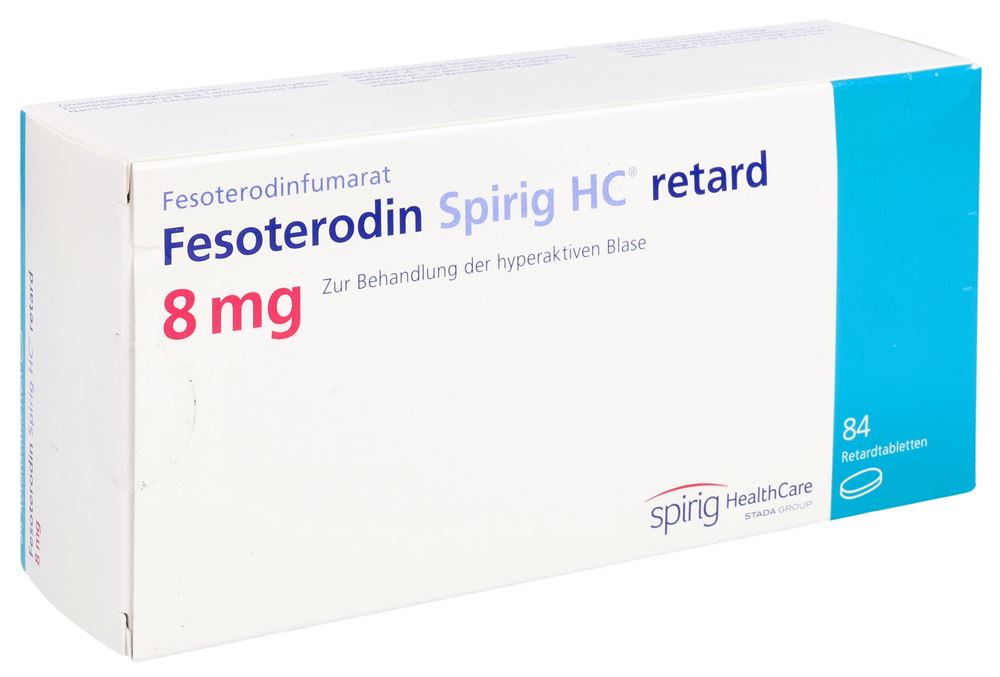FESOTERODINE Spirig HC retard cpr ret 8 mg 84 pce