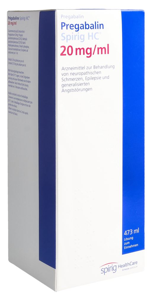 PREGABALINE Spirig HC sol 20 mg/ml fl 473 ml