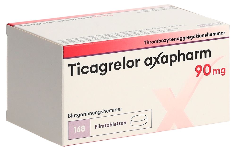 TICAGRELOR axapharm cpr pell 90 mg 168 pce