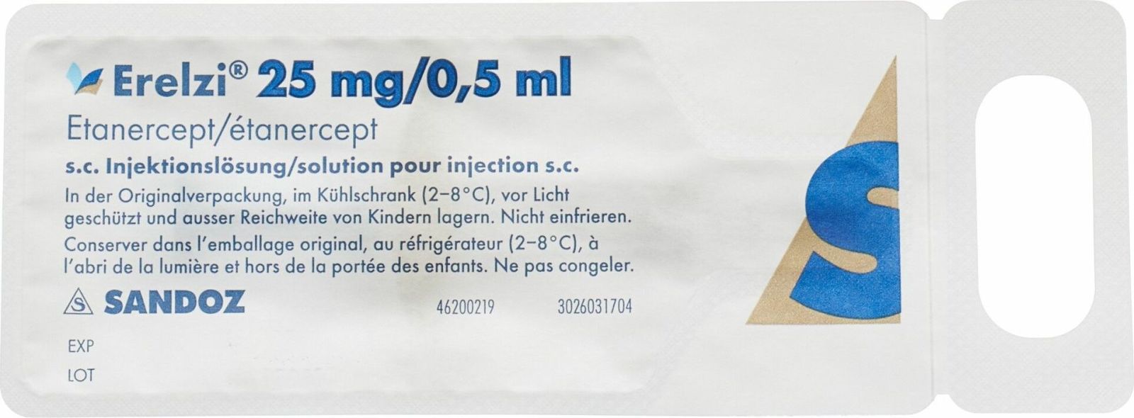 Erelzi 25 mg/0,5 ml, Injektionslösung in einer Fertigspritze
