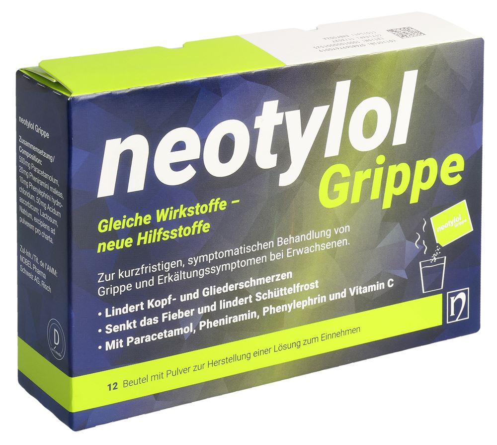 NEOTYLOL Grippe sache 500 mg 12 pce