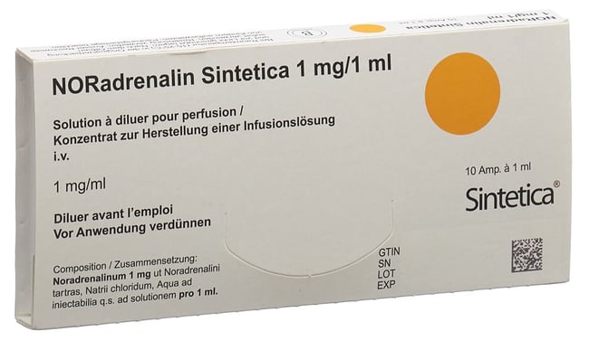 Noradrenalin Sintetica Ultradiluted 0,02 mg/ml, soluzione iniettabile o per infusione