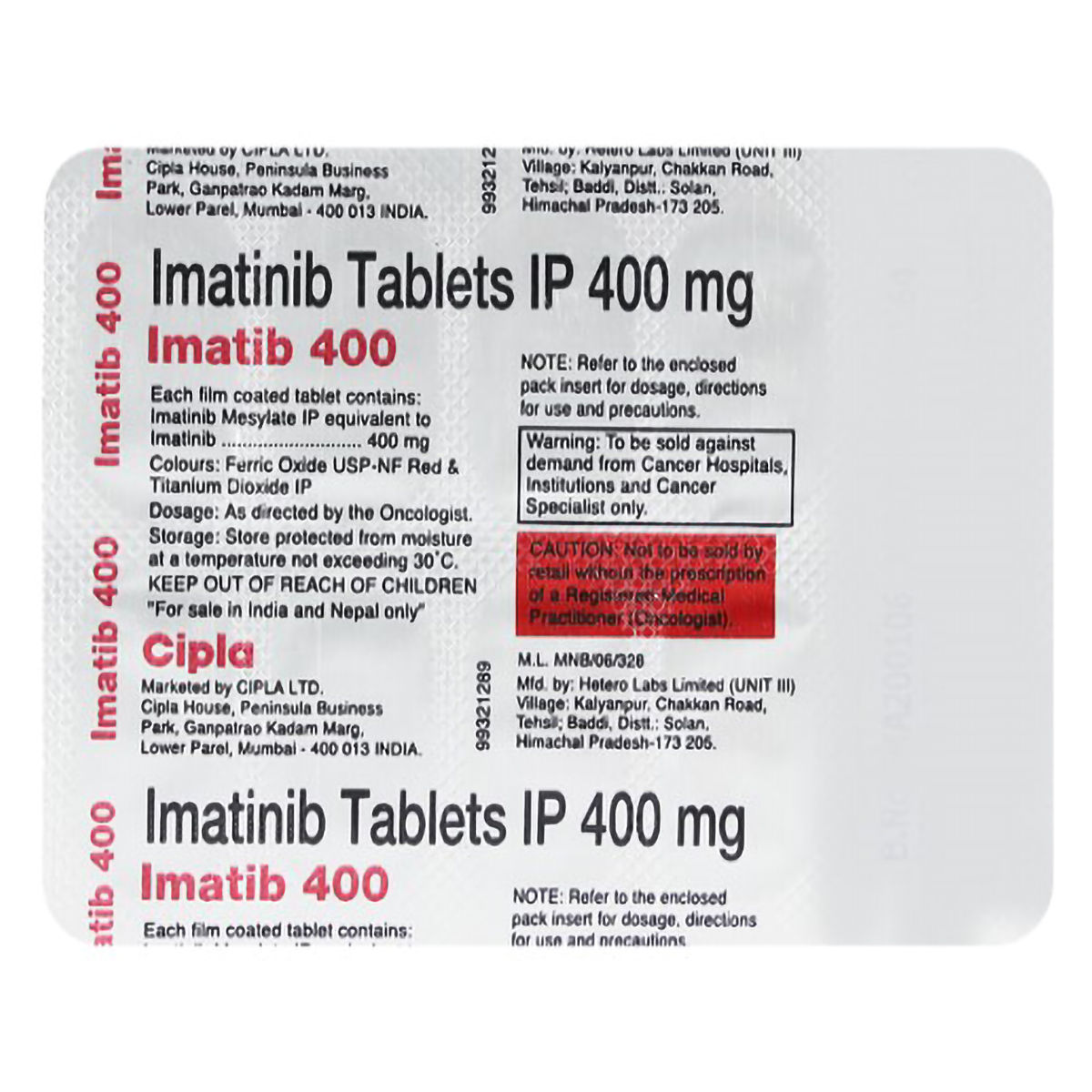 Imatinib Spirig HC 400 mg, Filmtabletten