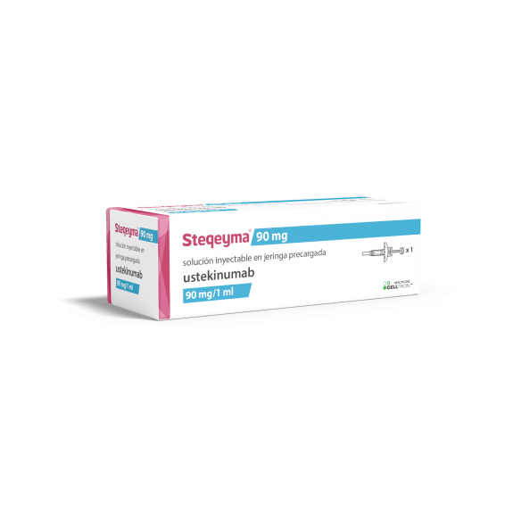 Steqeyma 90mg / 1.0mL, solution injectable en seringue préremplie