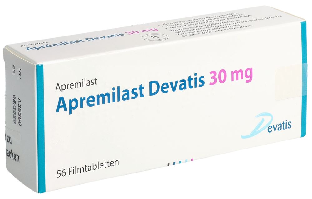 Apremilast Devatis cpr pell 30 mg, , Apremilast Devatis cpr pell 30 mg blist 56 pce
