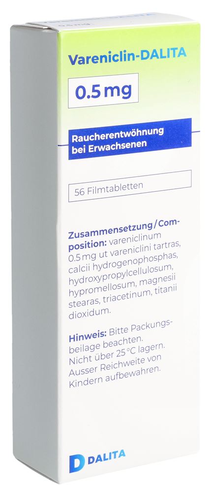 Varénicline-DALITA 0.5 mg, comprimés pelliculés