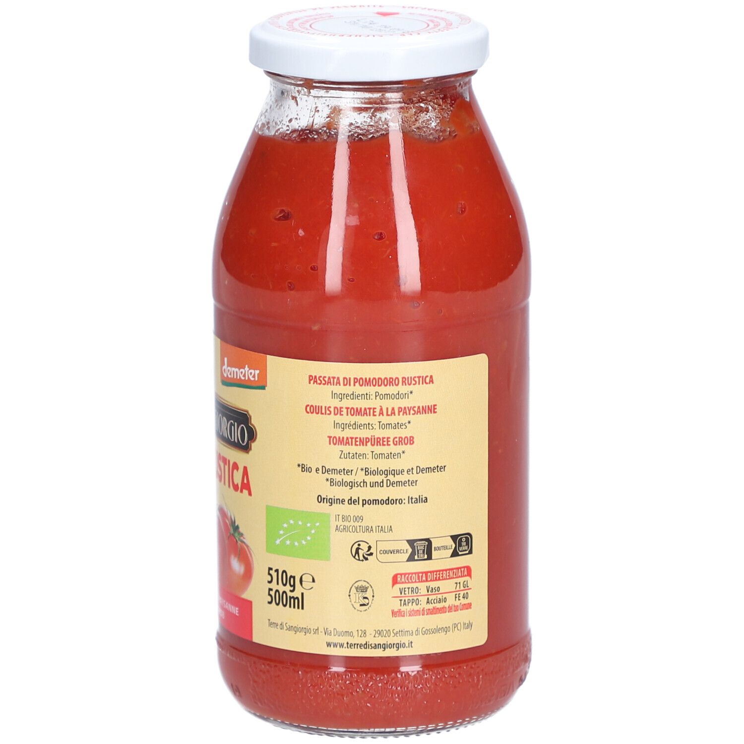 TERRE DI SANGIORGIO Passata Rustica Demeter 510 g