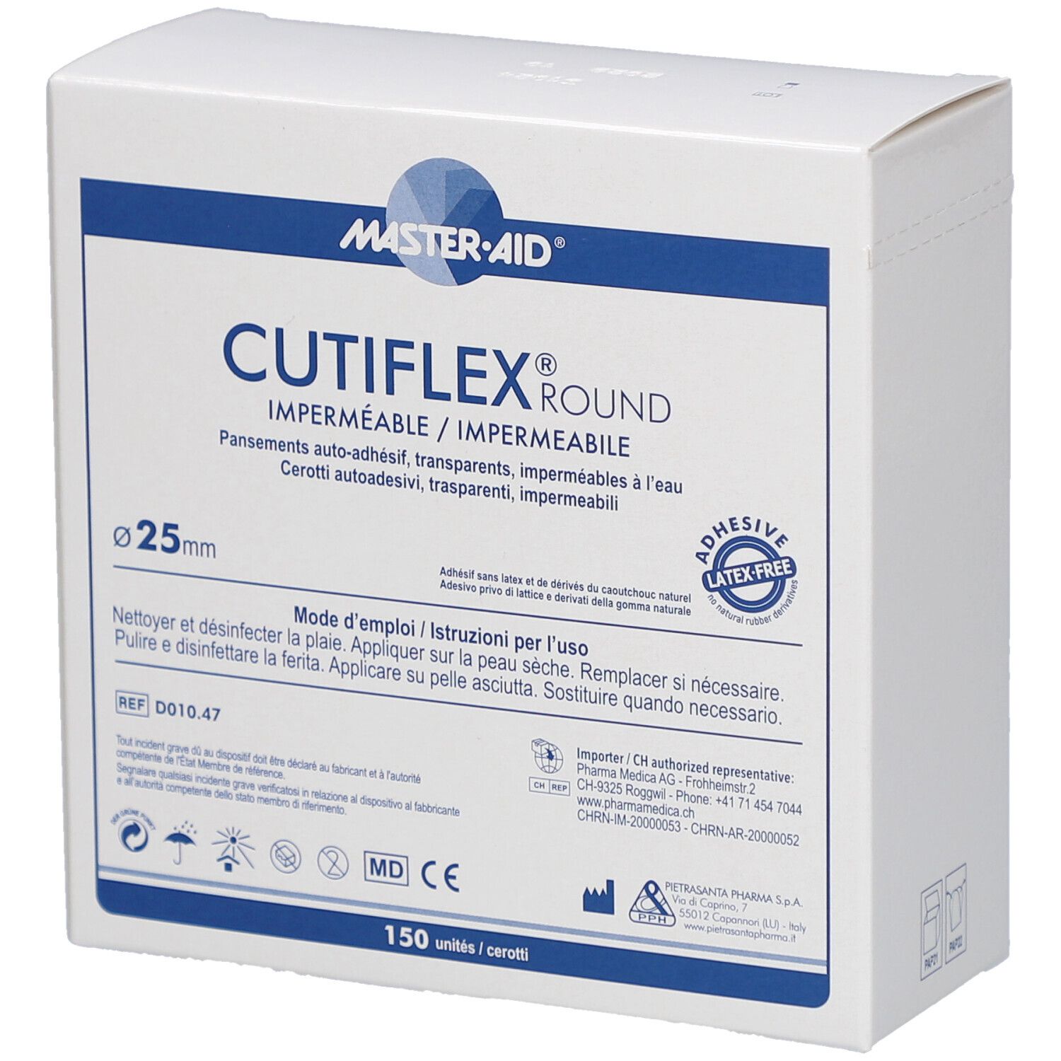CUTIFLEX Round Folienpflaster 25mm Box 150 Stk