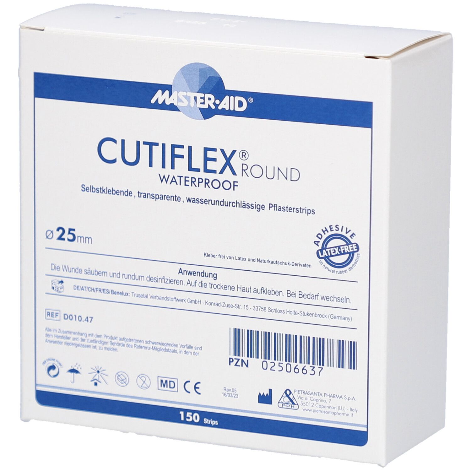 CUTIFLEX Round Folienpflaster 25mm Box 150 Stk