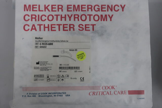Melker Emergency Universal Cricothyrotomy Catheter Set, 1 Set