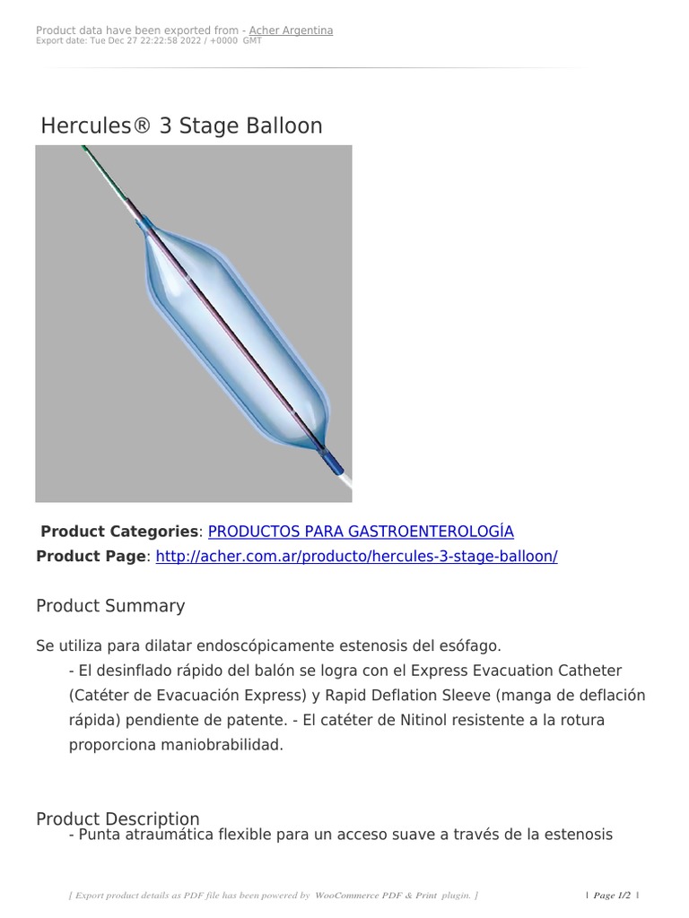 Hercules 3 Stage Wireguided Balloon Esophageal-pyloric-colonic, 1 Each