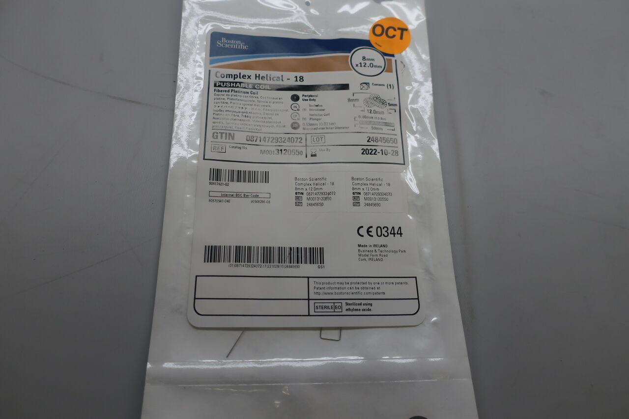 Detach-18 Fibered Multi-spiral J- Coil Soft Platinum Embolization Coil System, 1 Each
