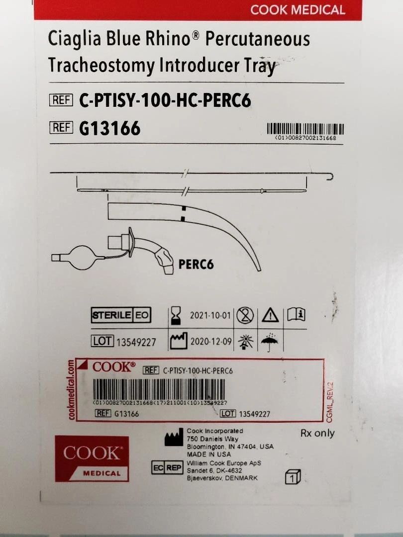 Ciaglia Blue Rhino Percutaneous Tracheostomy Introducer Set With Versa Tube, 1 Kit