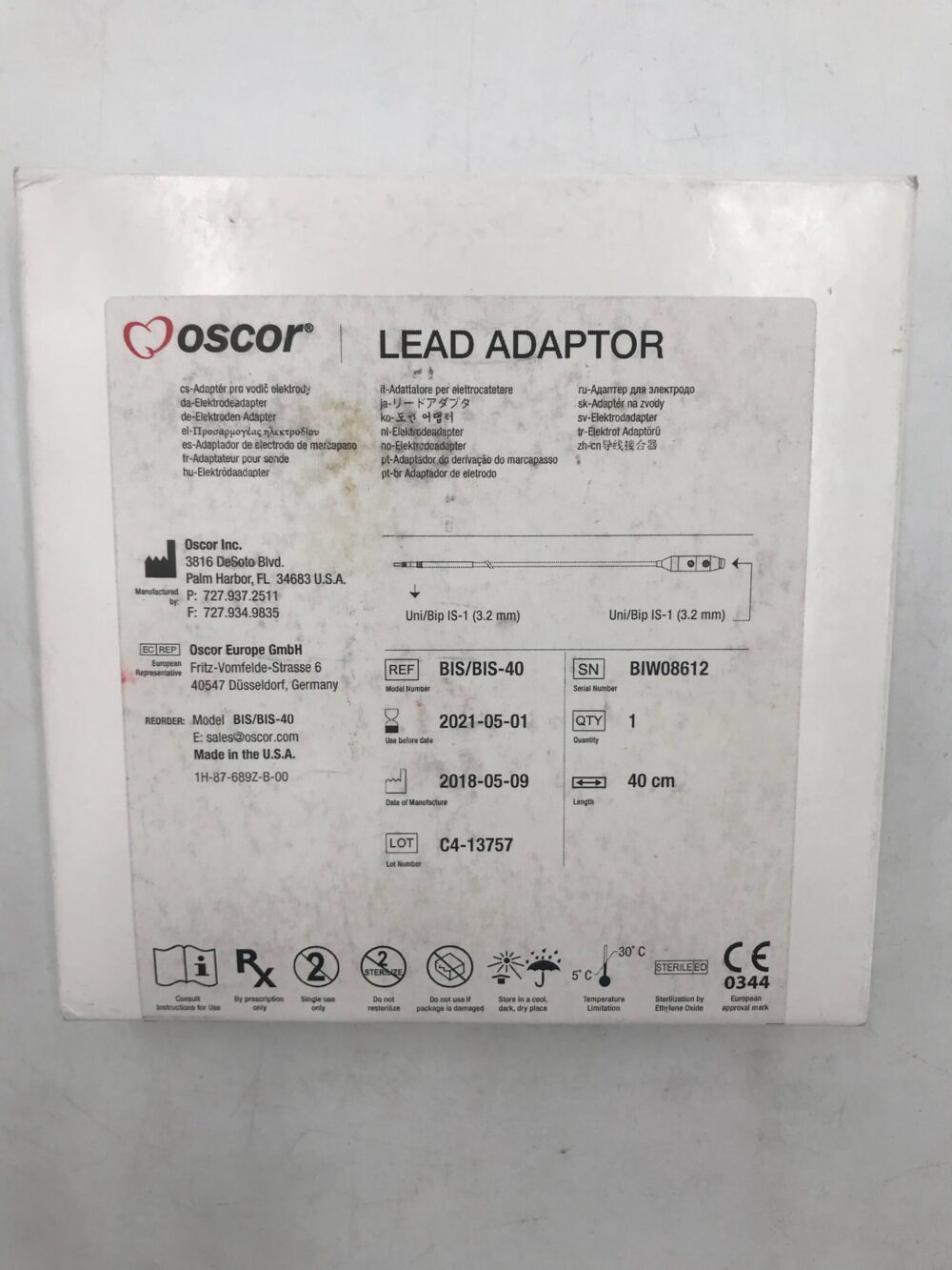 ADAPTOR LEAD BIS-IS-15 15CM OSCOR