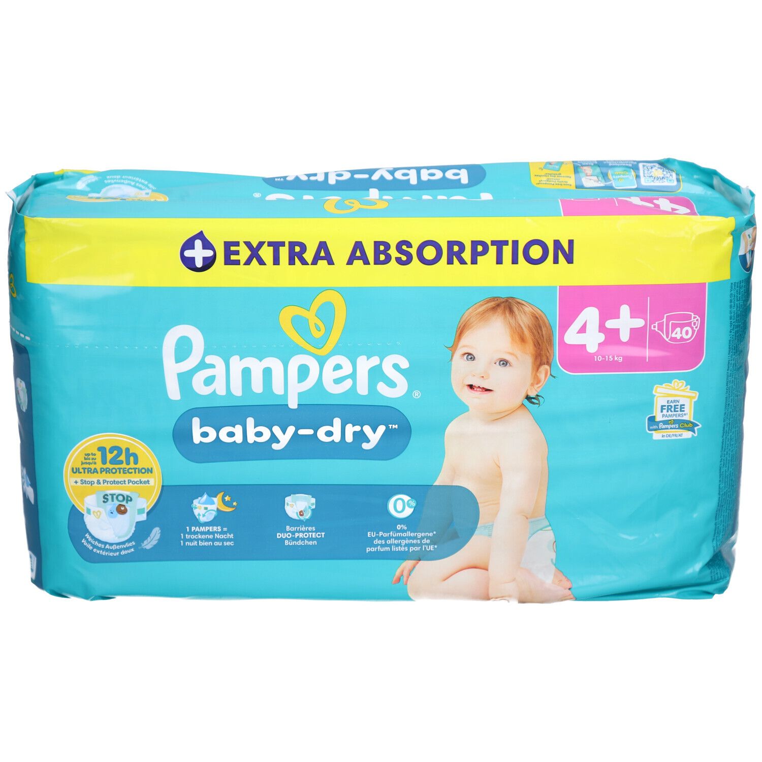 PAMPERS Baby Dry Gr4+ 10-15kg Ma Pl Vo 40 Stk
