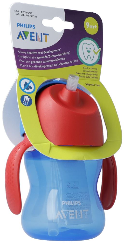 AVENT PHILIPS Strohhalm-Becher 200ml Boy blau