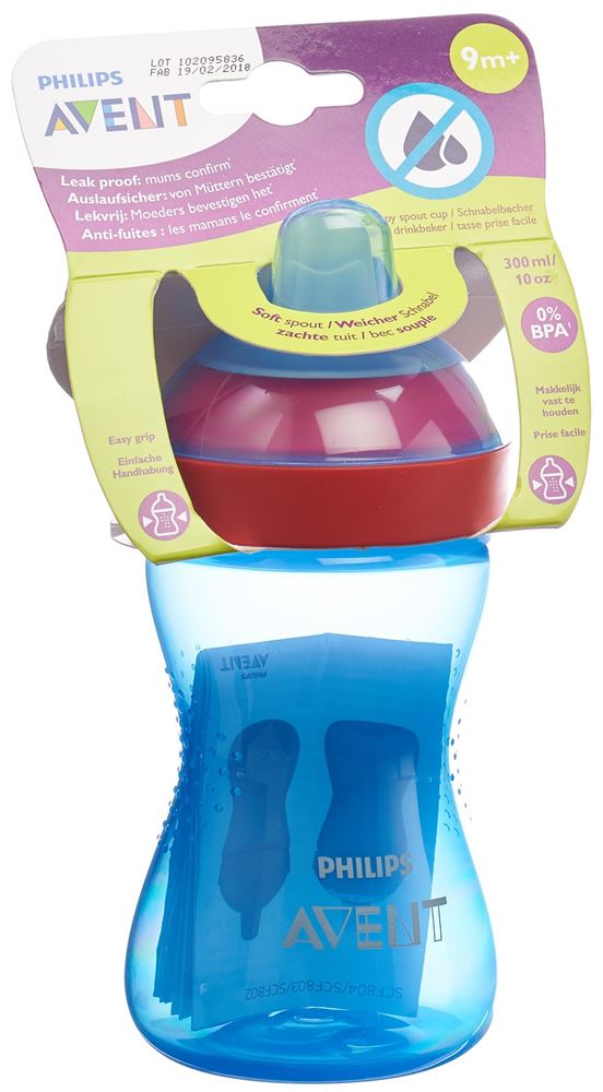 PHILIPS AVENT Schnabelbecher weich blau/rot