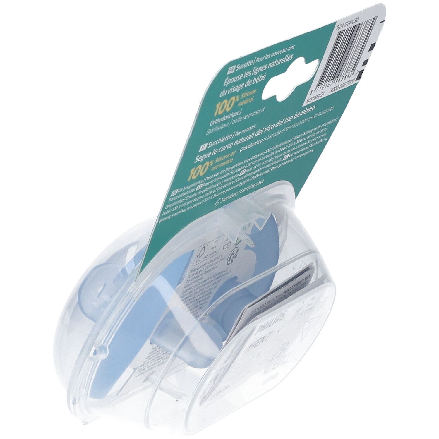PHILIPS AVENT Curved Soothie Blue 0-6m Steri 2 Stk