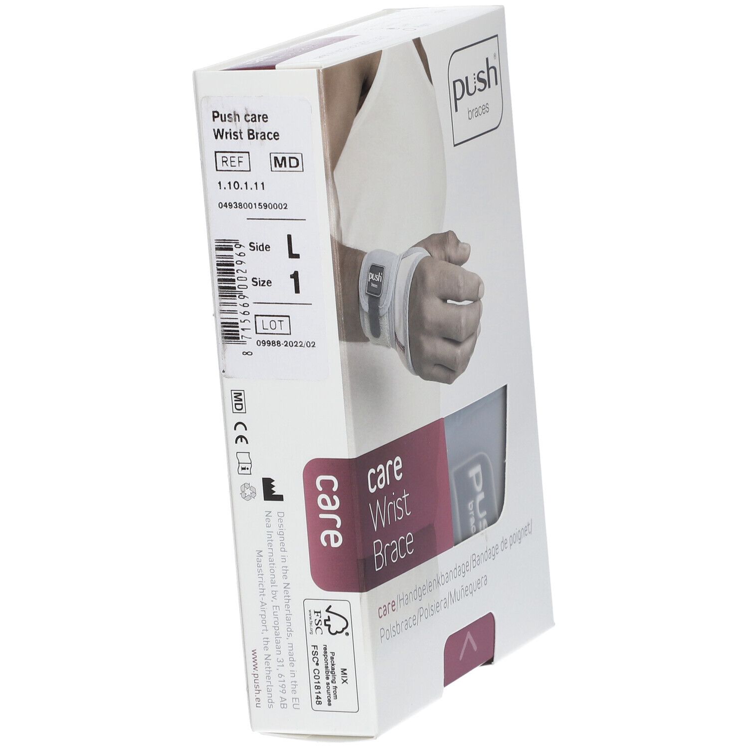 PUSH CARE Handgelenkband Gr1 13-15cm links hellgr