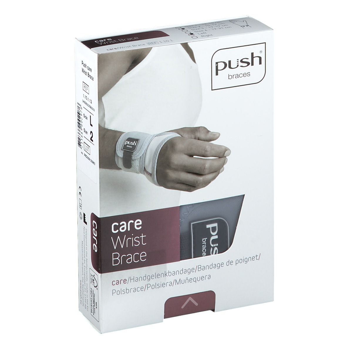 PUSH CARE Handgelenkband Gr2 15-17cm links hellgr
