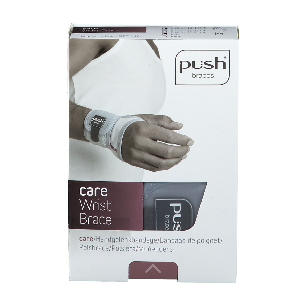 PUSH CARE Handgelenkband Gr2 15-17cm links hellgr