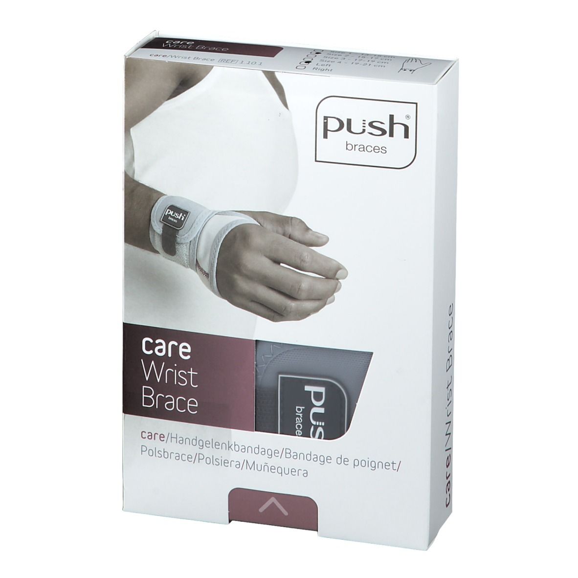 PUSH CARE Handgelenkband Gr2 15-17cm links hellgr