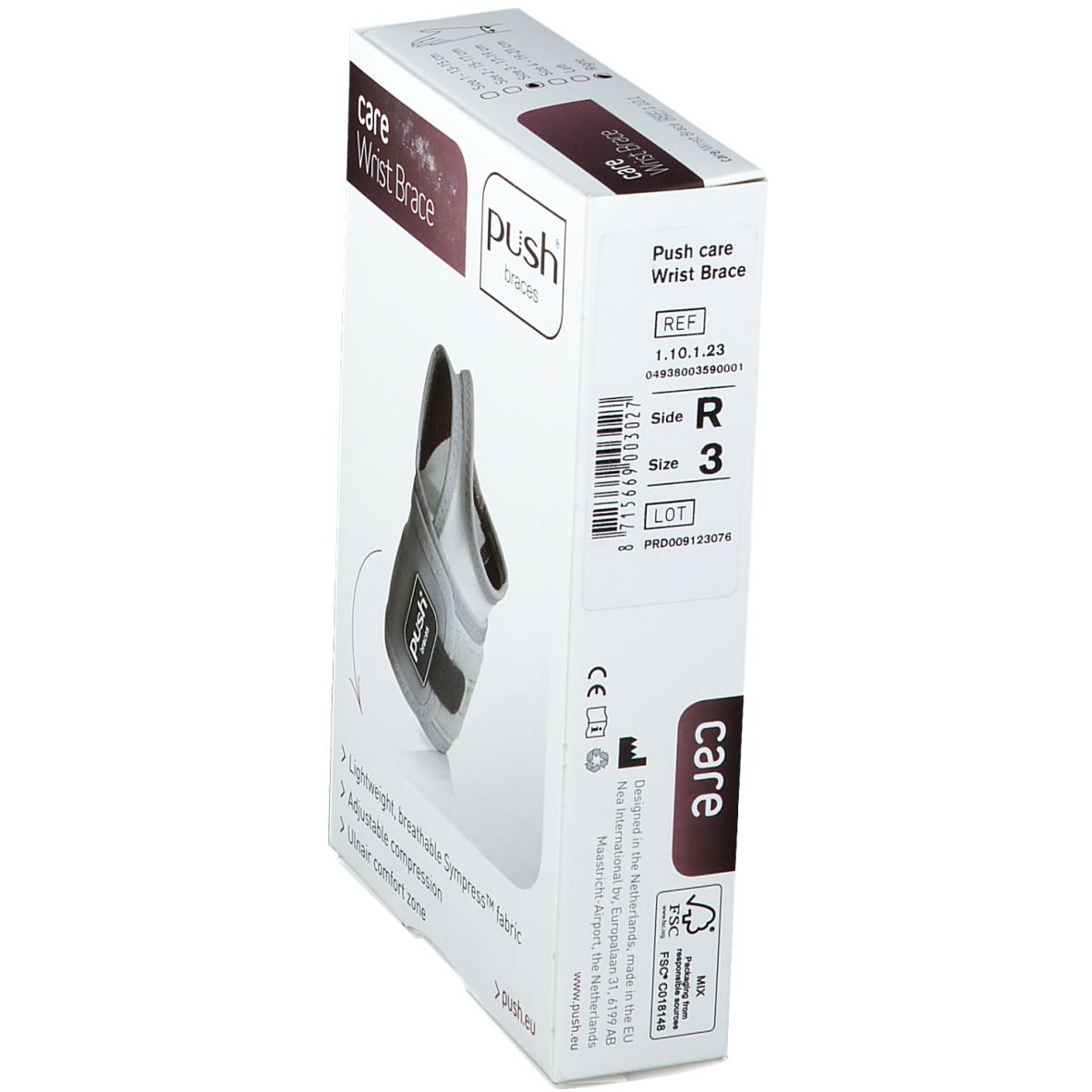 PUSH CARE Handgelenkband Gr3 17-19cm rechts hellgr