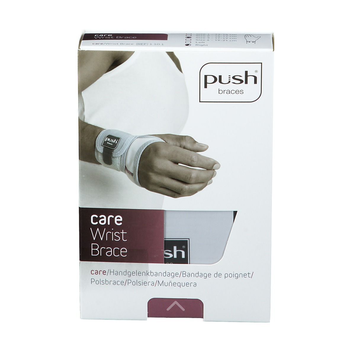 PUSH CARE Handgelenkband Gr3 17-19cm rechts hellgr