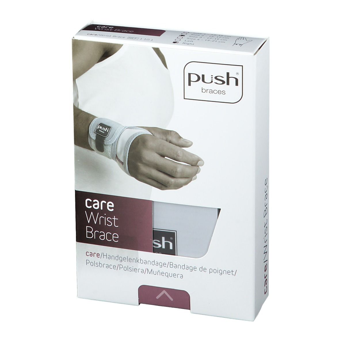 PUSH CARE Handgelenkband Gr3 17-19cm rechts hellgr
