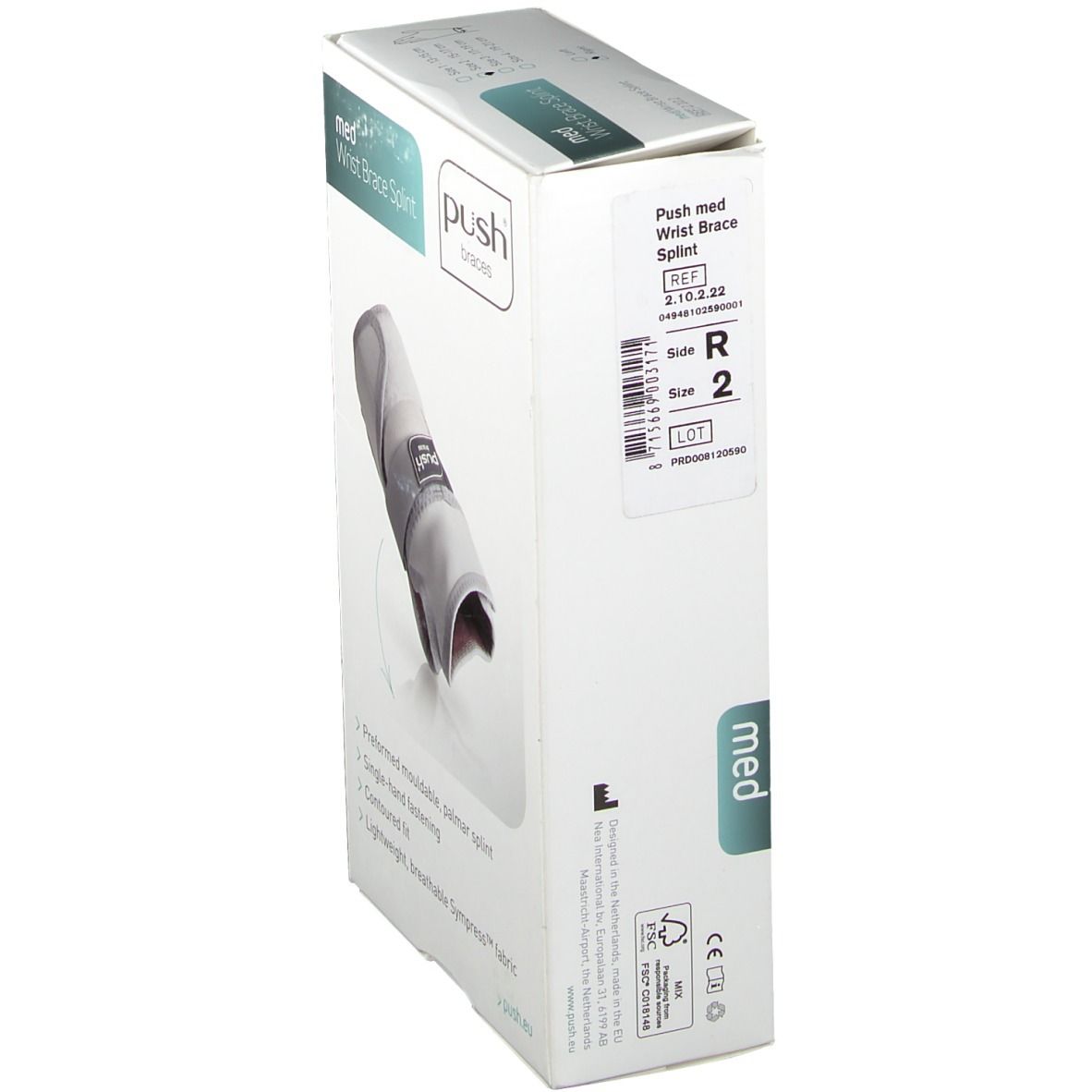 PUSH MED Handgelenkba Gr2 15-17cm Schie re hellgr