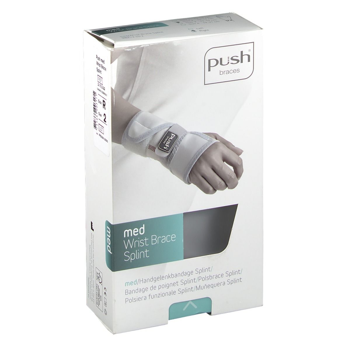 PUSH MED Handgelenkba Gr2 15-17cm Schie re hellgr