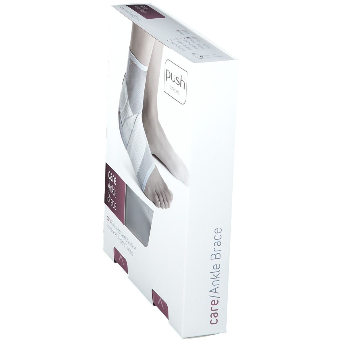PUSH CARE Knöchelbandage Gr2 29-32cm rechts hellgr