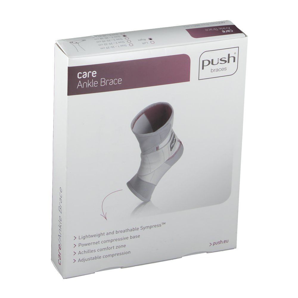 PUSH CARE Knöchelbandage Gr4 35-38cm rechts hellgr