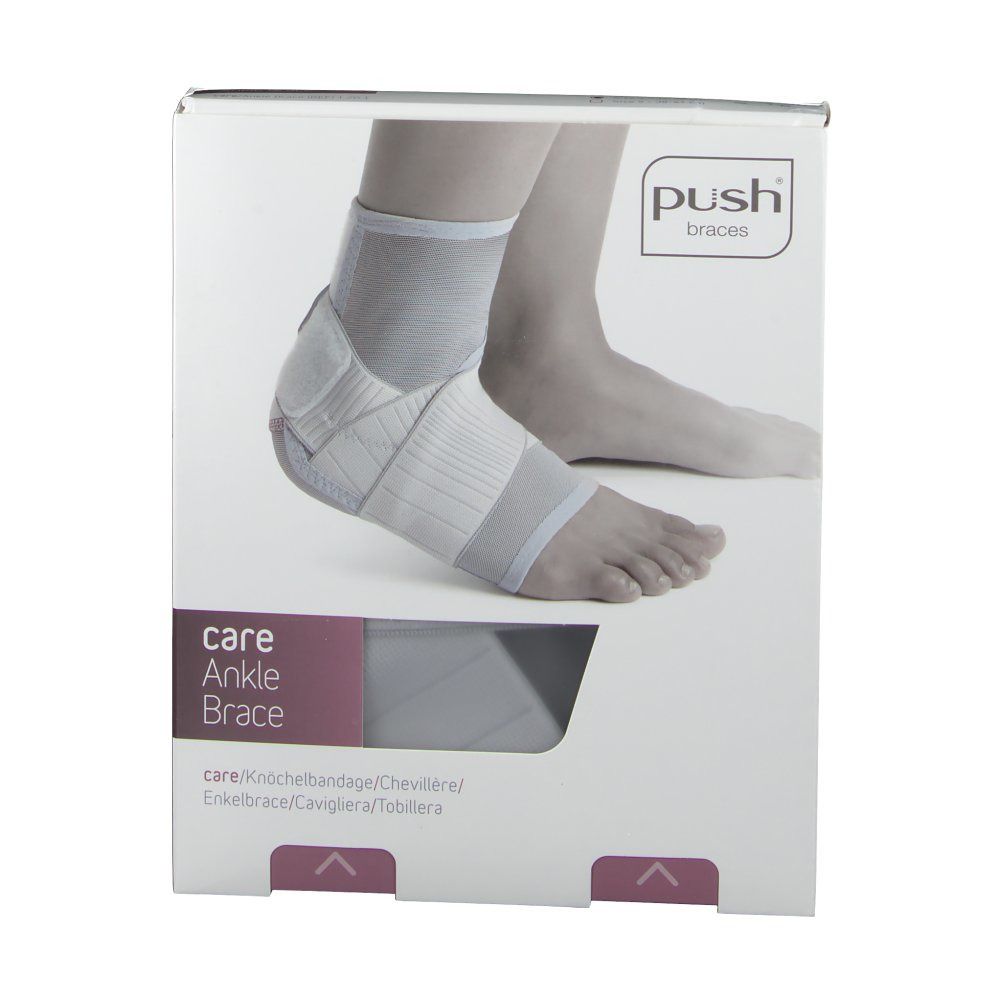 PUSH CARE Knöchelbandage Gr4 35-38cm rechts hellgr