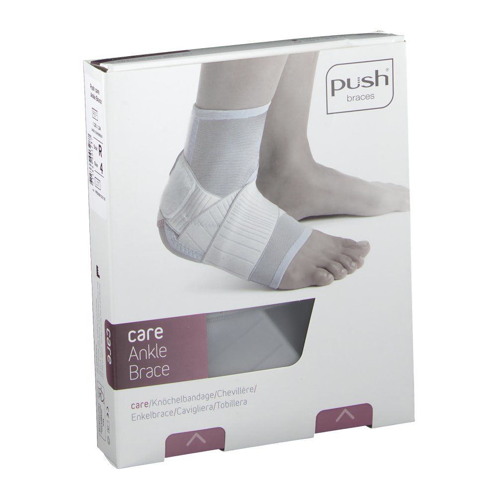 PUSH CARE Knöchelbandage Gr4 35-38cm rechts hellgr