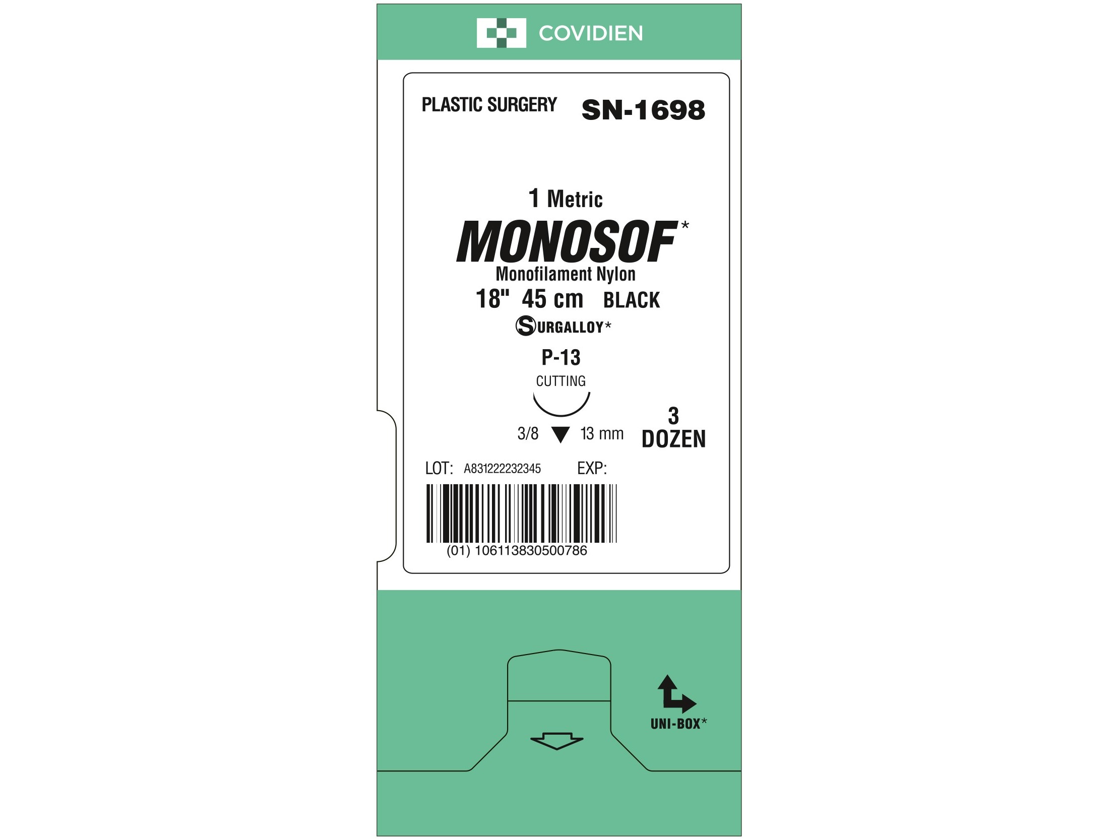 SN-665 MONOSOF 3-0 BLK 90CM C13 X36