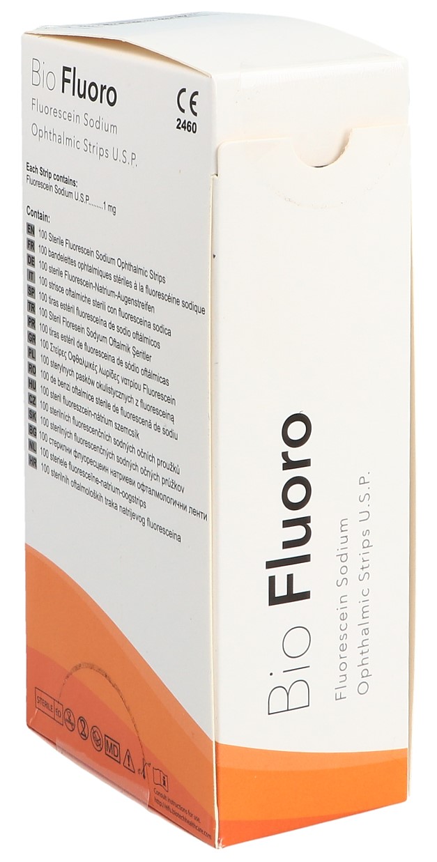 BIOFLUORO Fluorescein Ophtalmic Strips 100 Stk