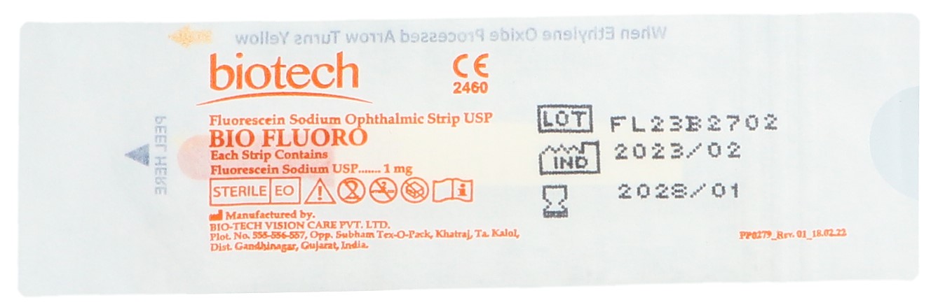 BIOFLUORO Fluorescein Ophtalmic Strips 100 Stk
