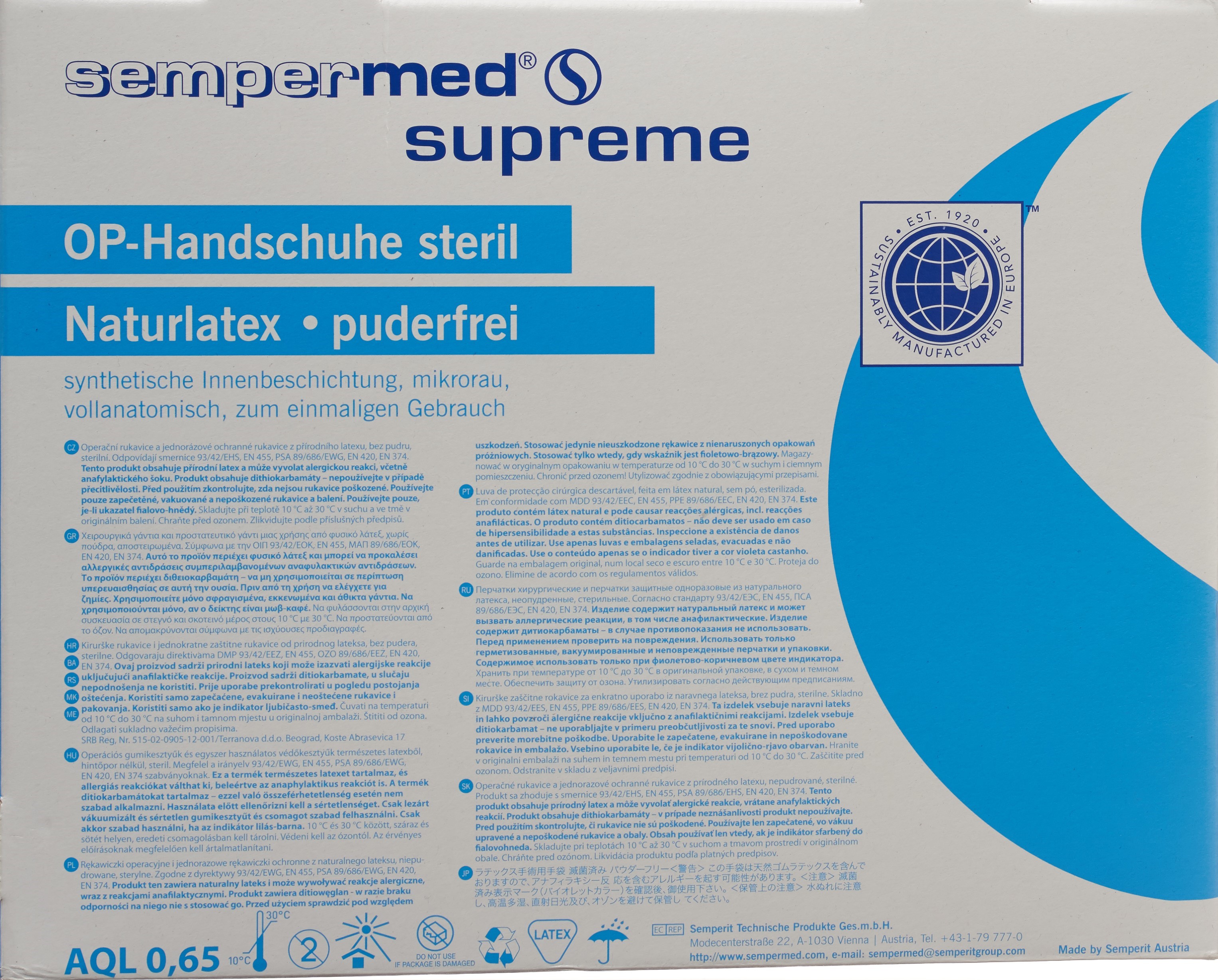 SEMPERMED Supreme OP Handschuhe 7.5 steril 50 Paar