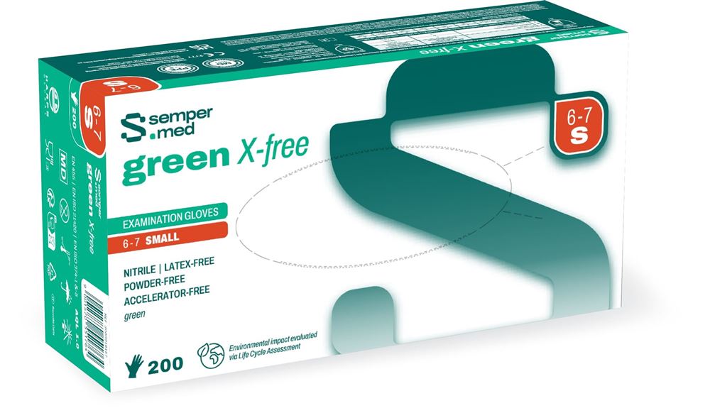 SEMPERMED Green X-free S 200 Stk