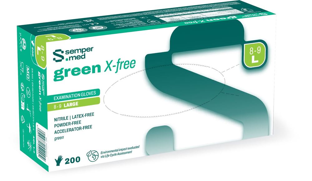 SEMPERMED Green X-free L 200 Stk