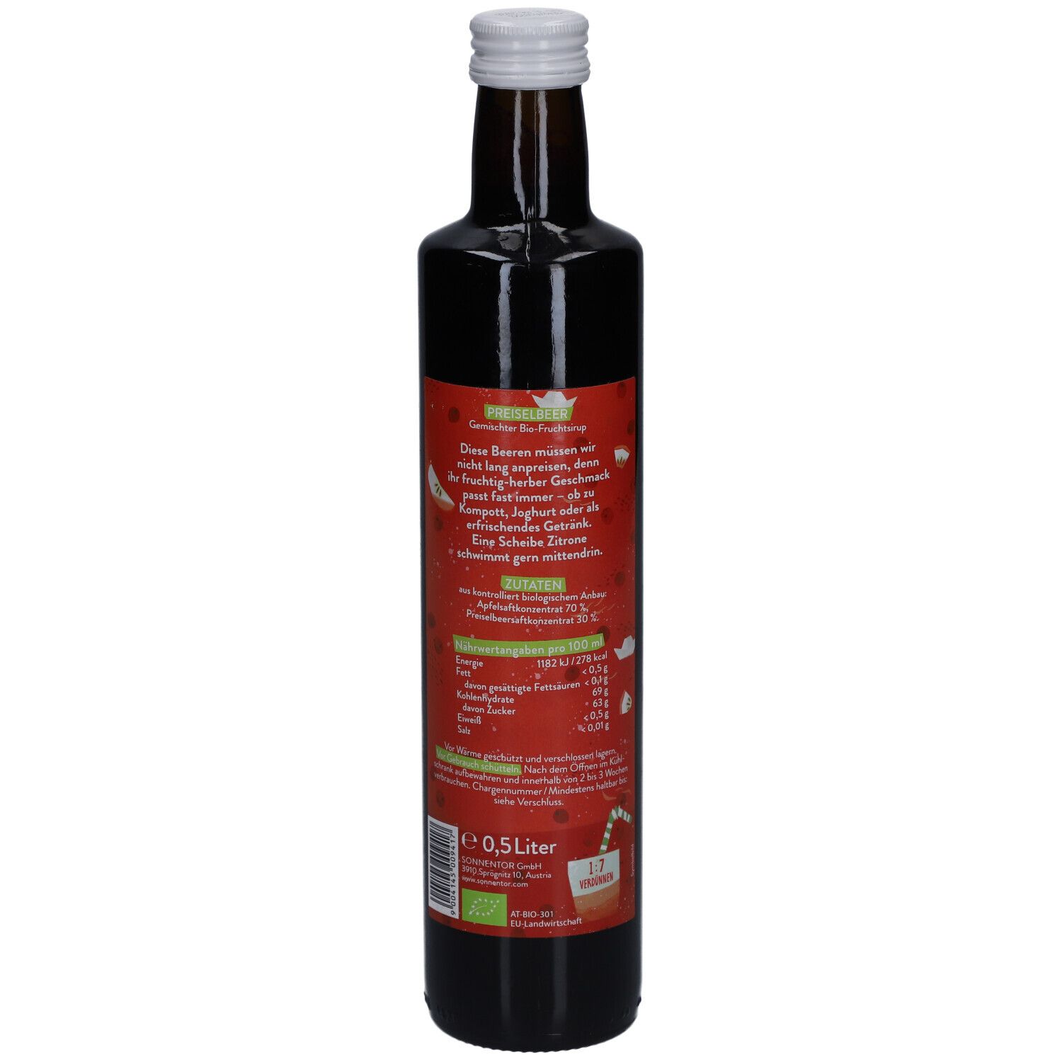 SONNENTOR Preiselbeer Sirup BIO Fl 500 ml