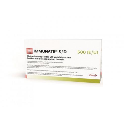 IMMUNATE S/D subst sèche 500 UI cum solv flac