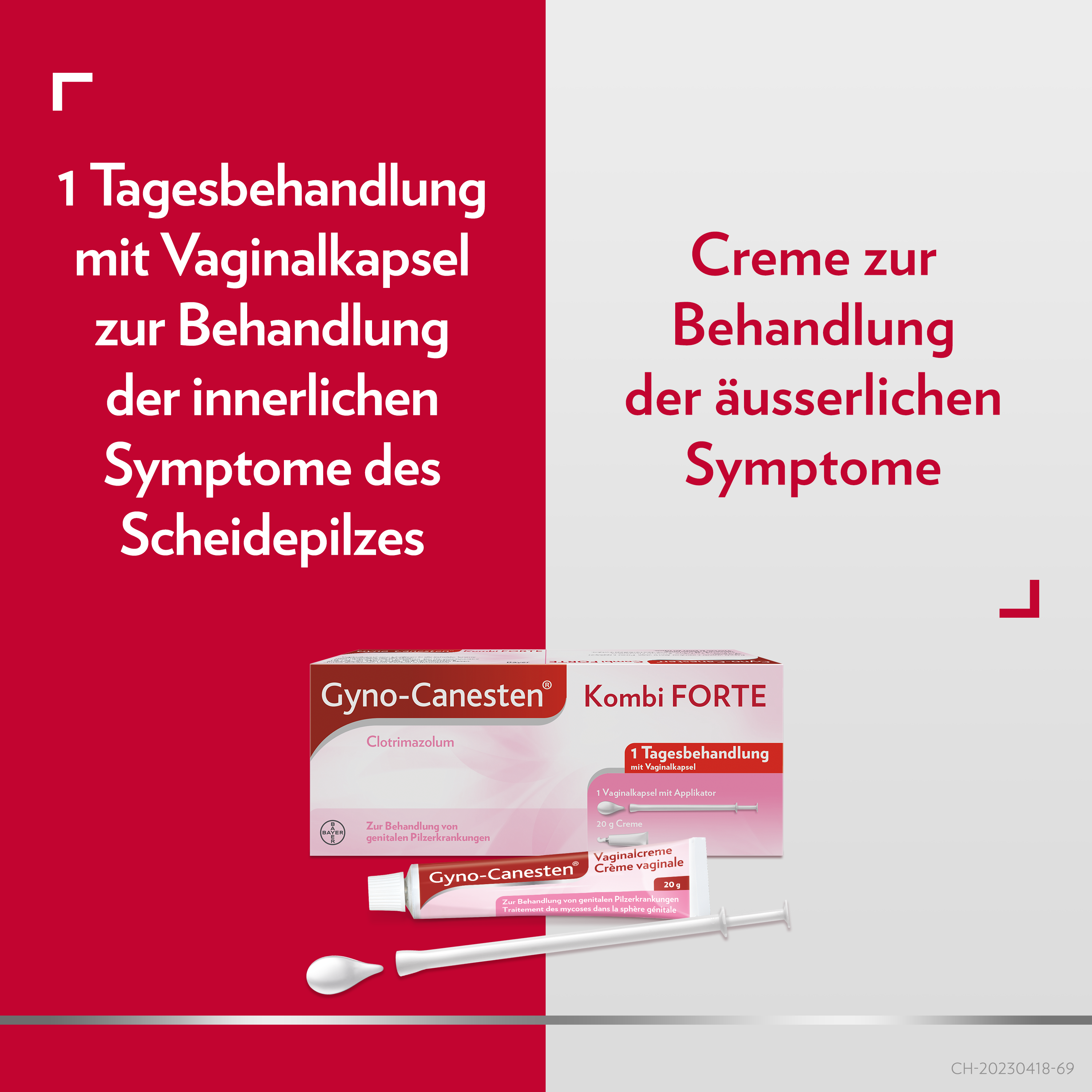 Gyno-Canesten, Kombi FORTE, 500 mg und 20 g 1%