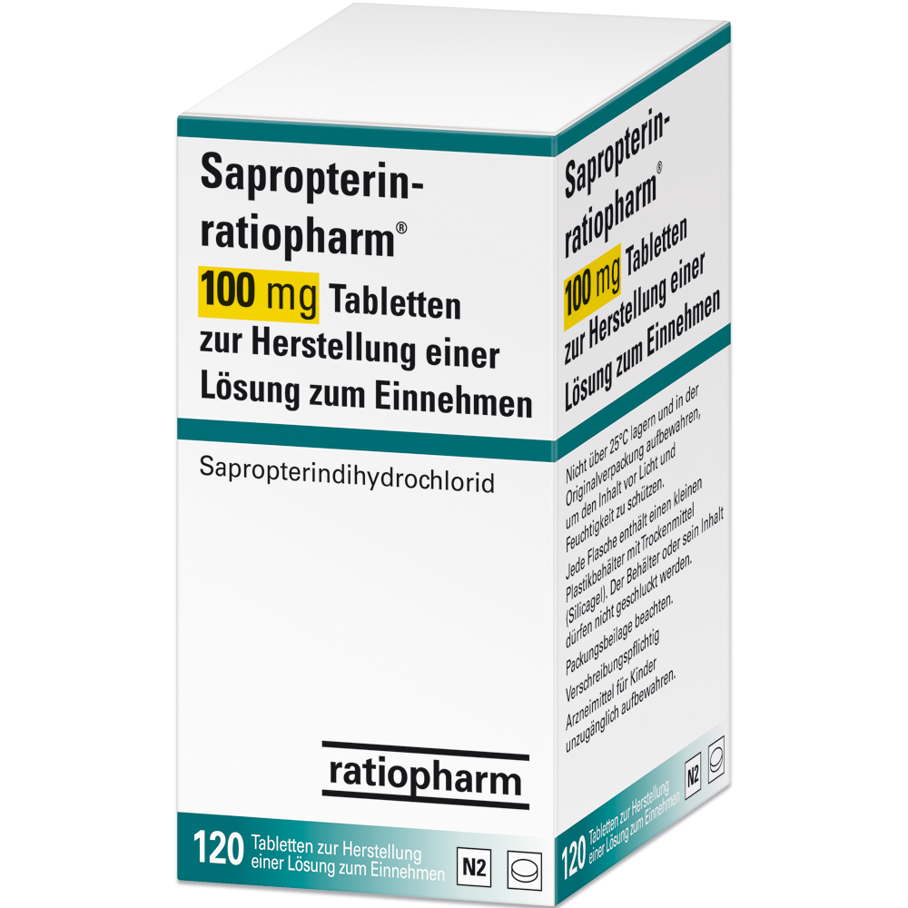 Sapropterin NOBEL 100 mg, Tabletten zur Herstellung einer Lösung zum Einnehmen