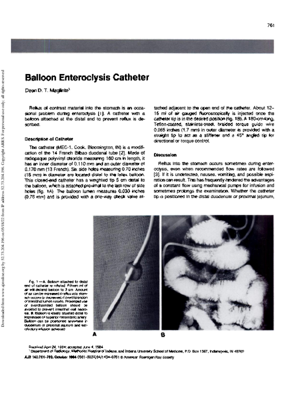 Maglinte Enteroclysis Catheter Set, 1 Set